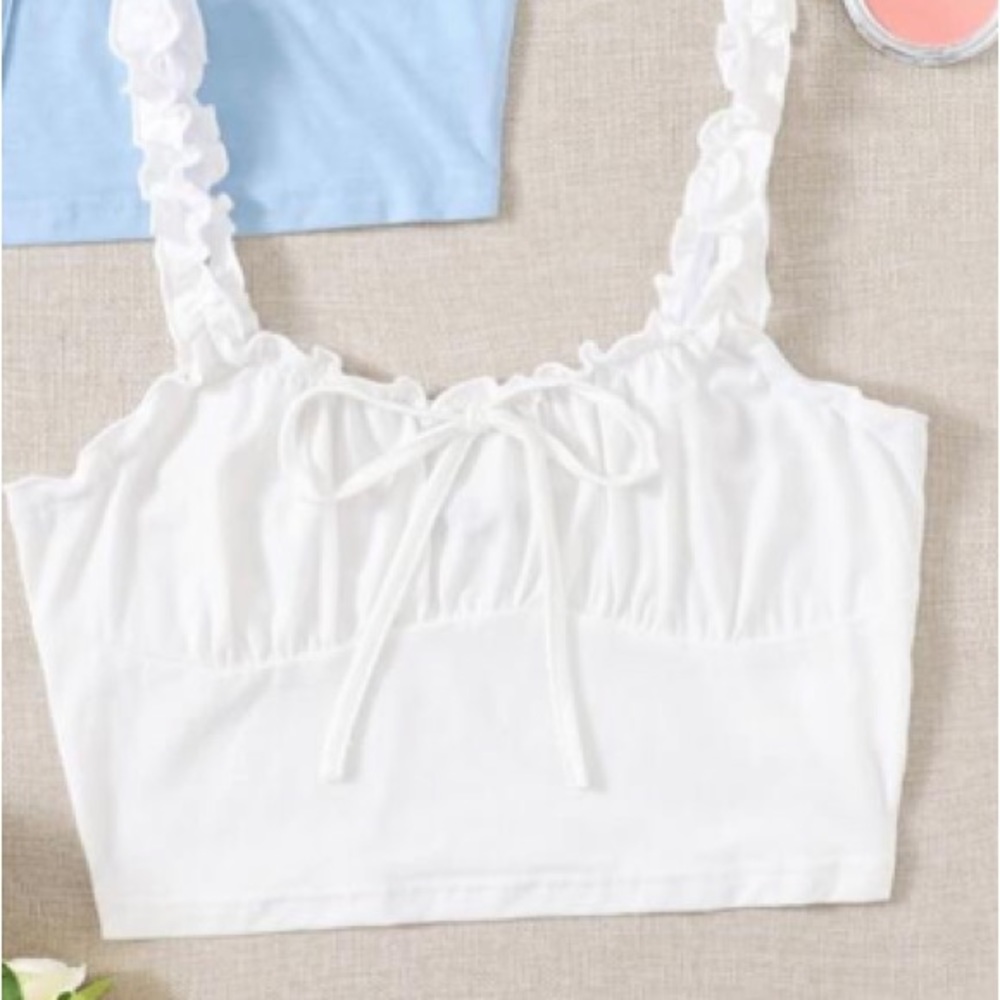 Frilled Runch Bust Tie Front Cami Top